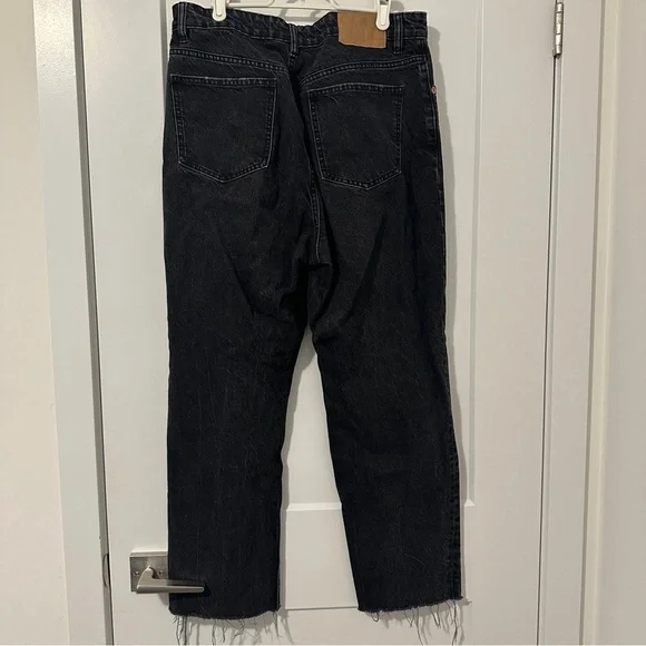 Zara Black Distressed Straight Leg Jeans Size 12 Women’s - Picture 5 of 9